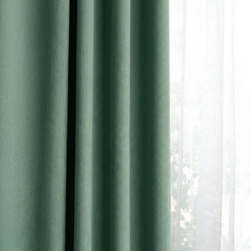 Draperie Blackout Verde Menta cu Inele Argintii 140x244 cm – Opacitate 90% 2
