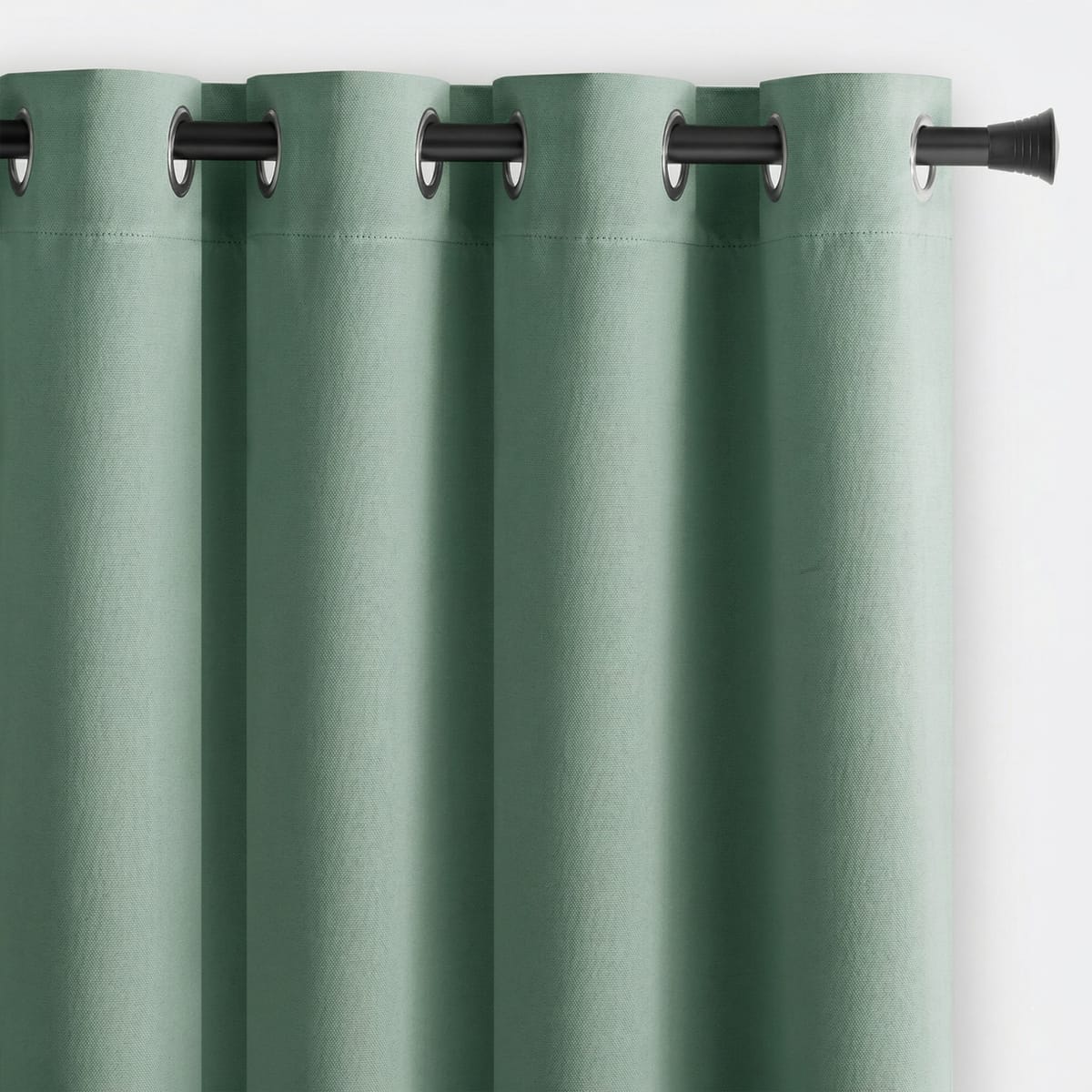Draperie Blackout Verde Menta cu Inele Argintii 140x244 cm – Opacitate 90% 1