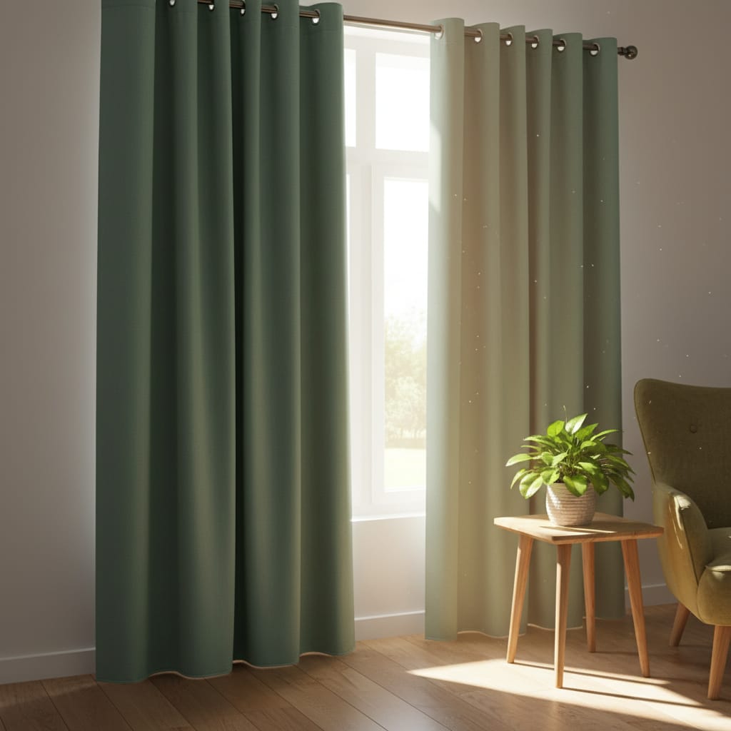 Draperie Blackout Verde Menta cu Inele Argintii 140x244 cm – Opacitate 90% 5