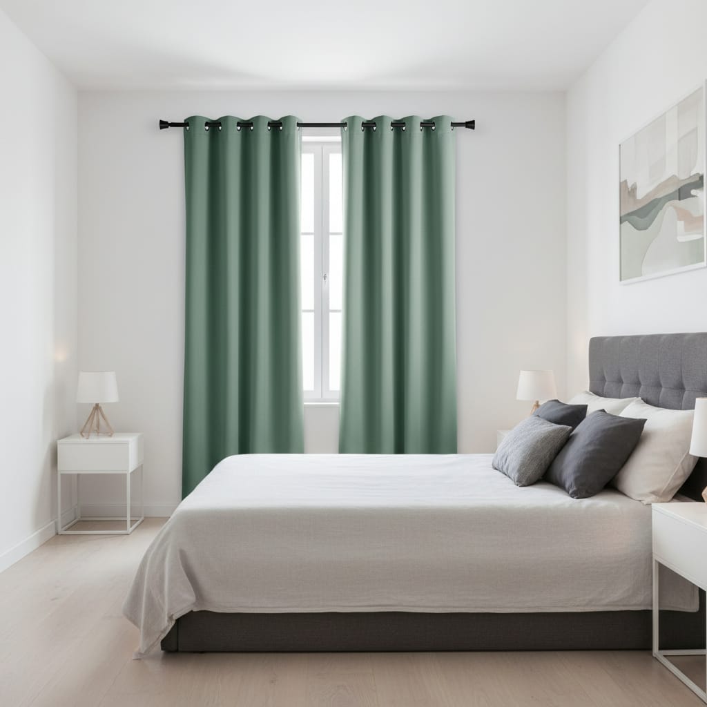 Draperie Blackout Verde Menta cu Inele Argintii 140x244 cm – Opacitate 90% 6