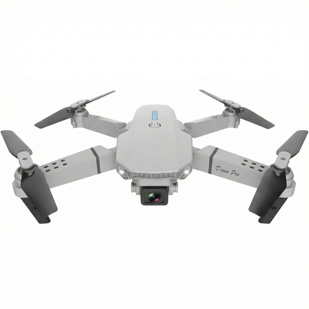 Drona profesională 4K HD Camera duala, WiFi, brate pliabile si transmisie live pe telefon, model E88 Pro, gri 1