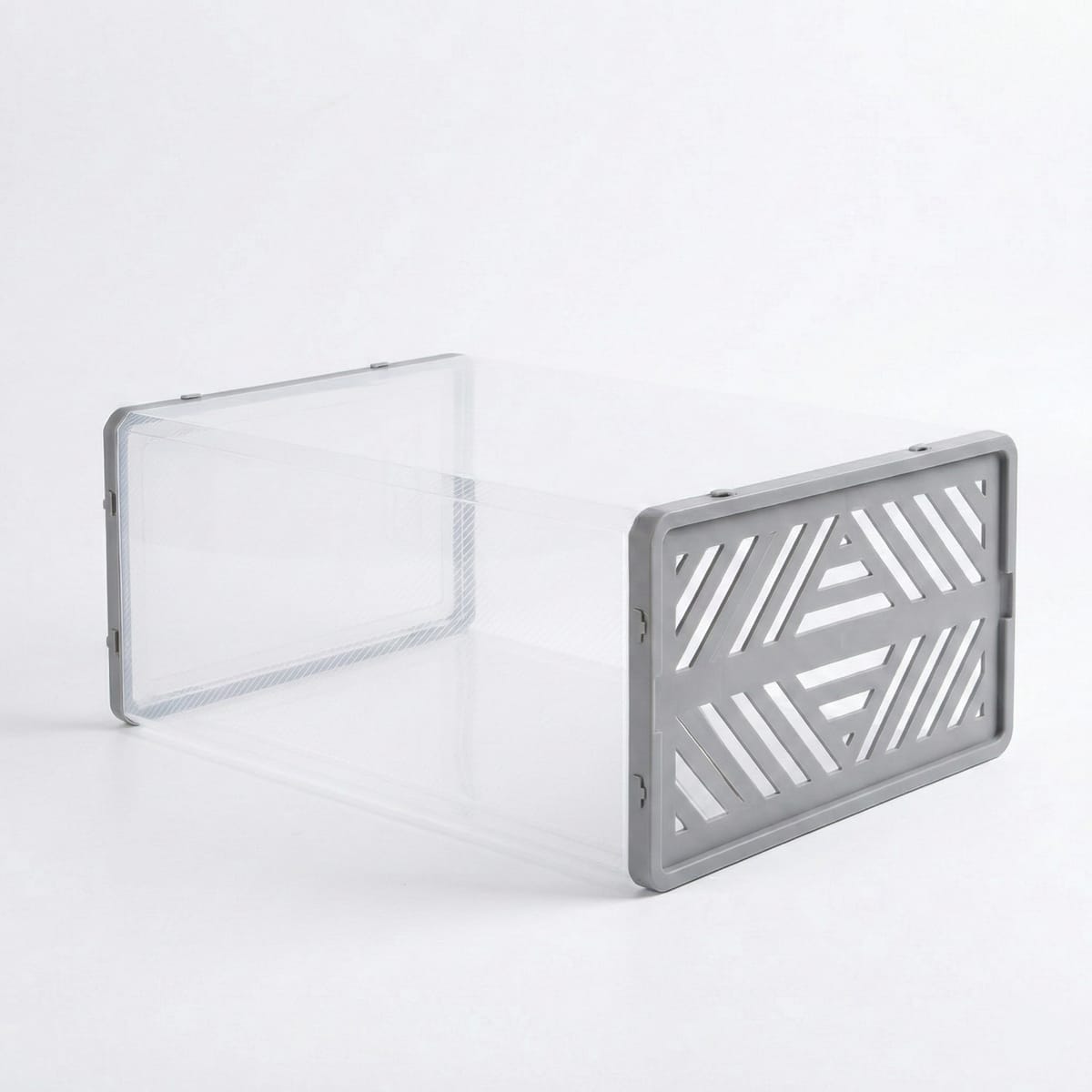 Dulap pentru pantofi modular, cu orificii de ventilatie, 10 cuburi, transparente, stivuibile 2