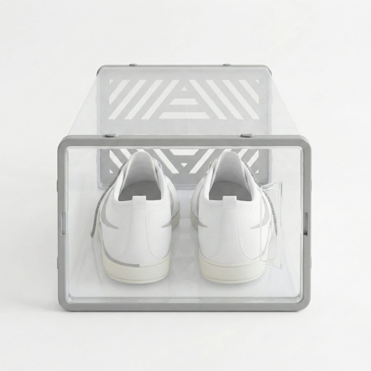 Dulap pentru pantofi modular, cu orificii de ventilatie, 10 cuburi, transparente, stivuibile 4