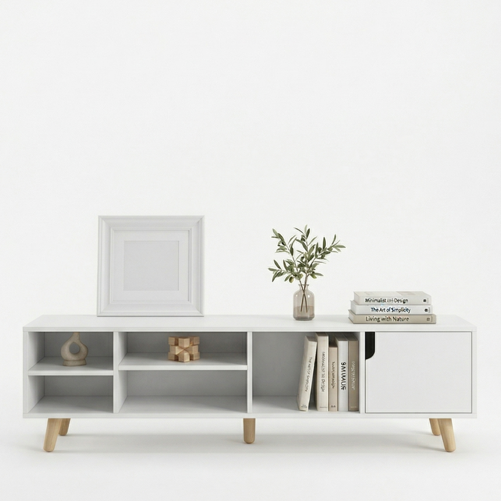 Dulap TV, depozitare multifunctional, 120 x 30 x 38 cm, alb 1