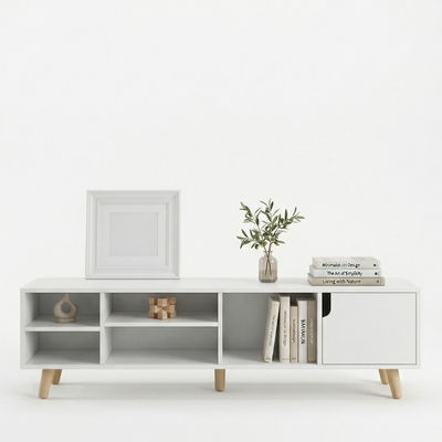 Dulap TV, depozitare multifunctional, 120 x 30 x 38 cm, alb 1