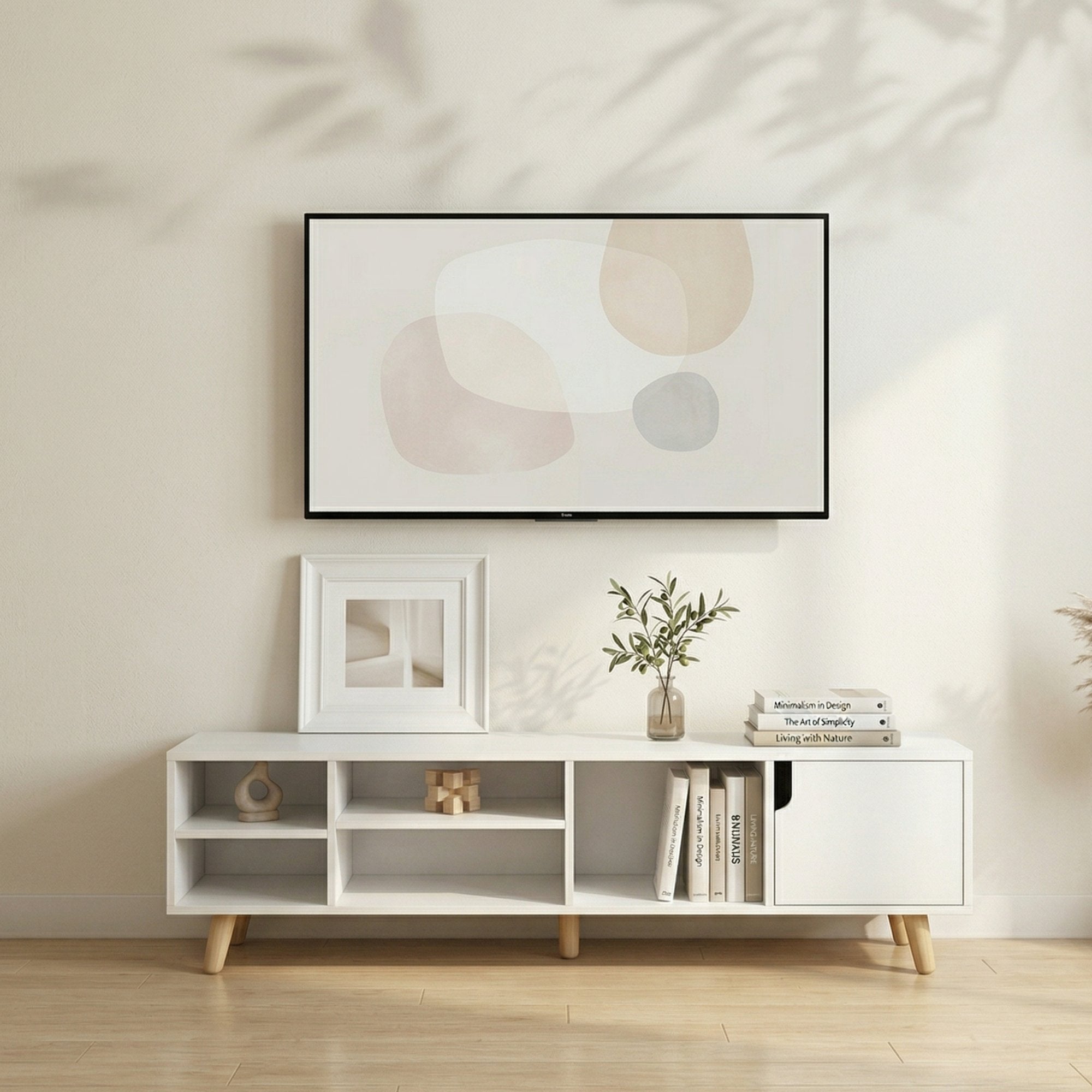 Dulap TV, depozitare multifunctional, 120 x 30 x 38 cm, alb 3