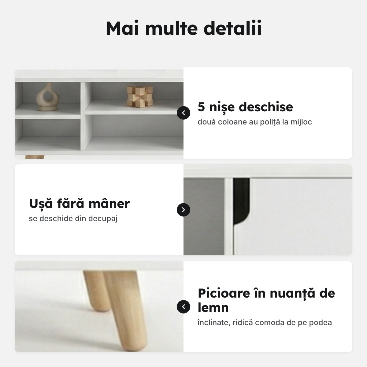 Comodă TV albă 120 × 30 × 38 cm – Mai multe detalii