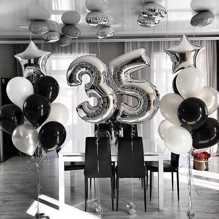 Balon din folie argintie, cifra aniversara 3, 90 cm