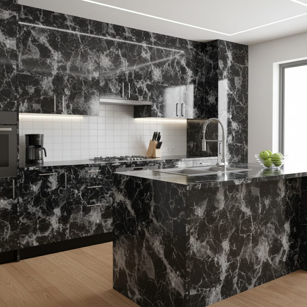Folie Autocolanta Model Marmura, pentru Mobilier, Blat, Pereti - Imagine 4