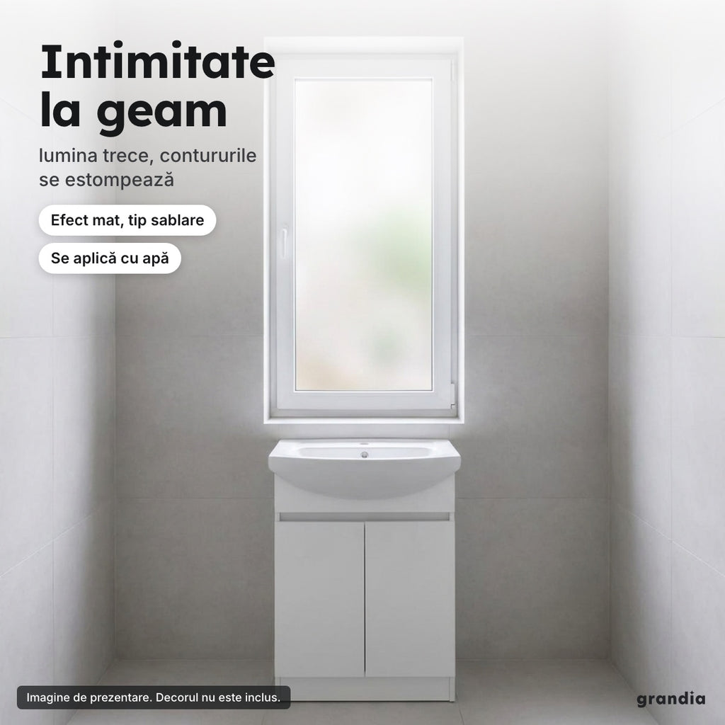Folie mată pentru geam 60 × 300 cm – Intimitate la geam