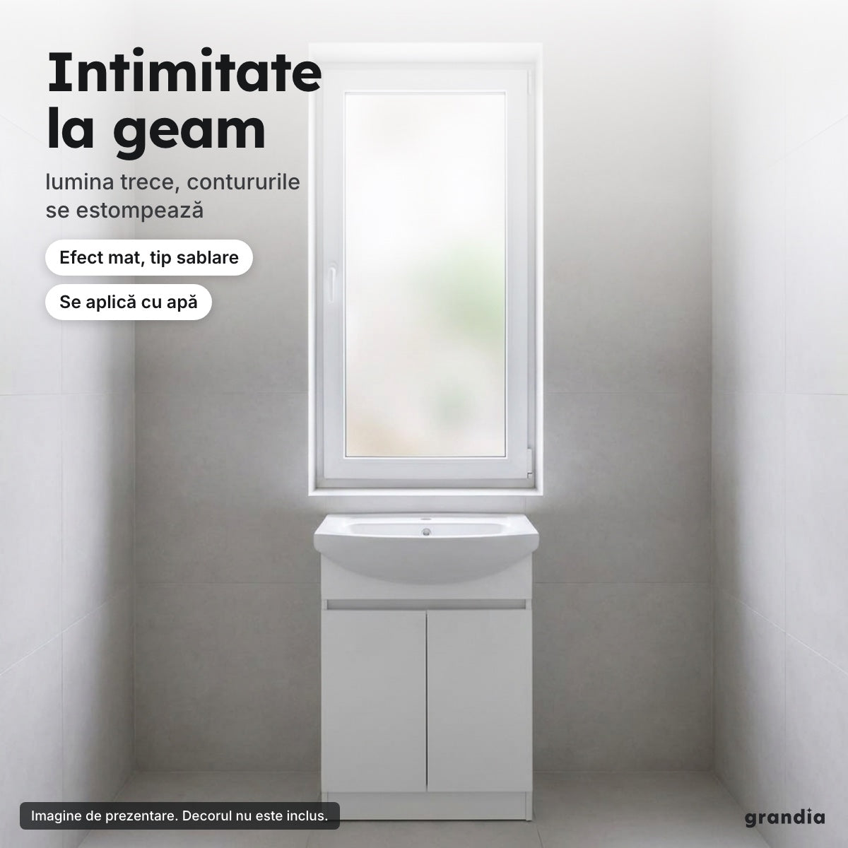 Folie mată pentru geam 60 × 300 cm – Intimitate la geam
