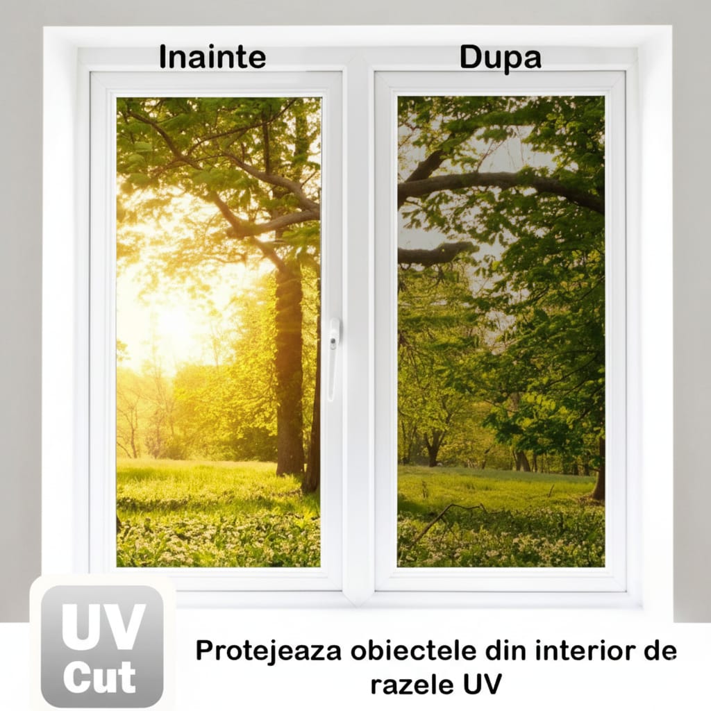 Folie oglinda unidirectionala anti-UV pentru ferestre, privacy static, 60x300, negru 3