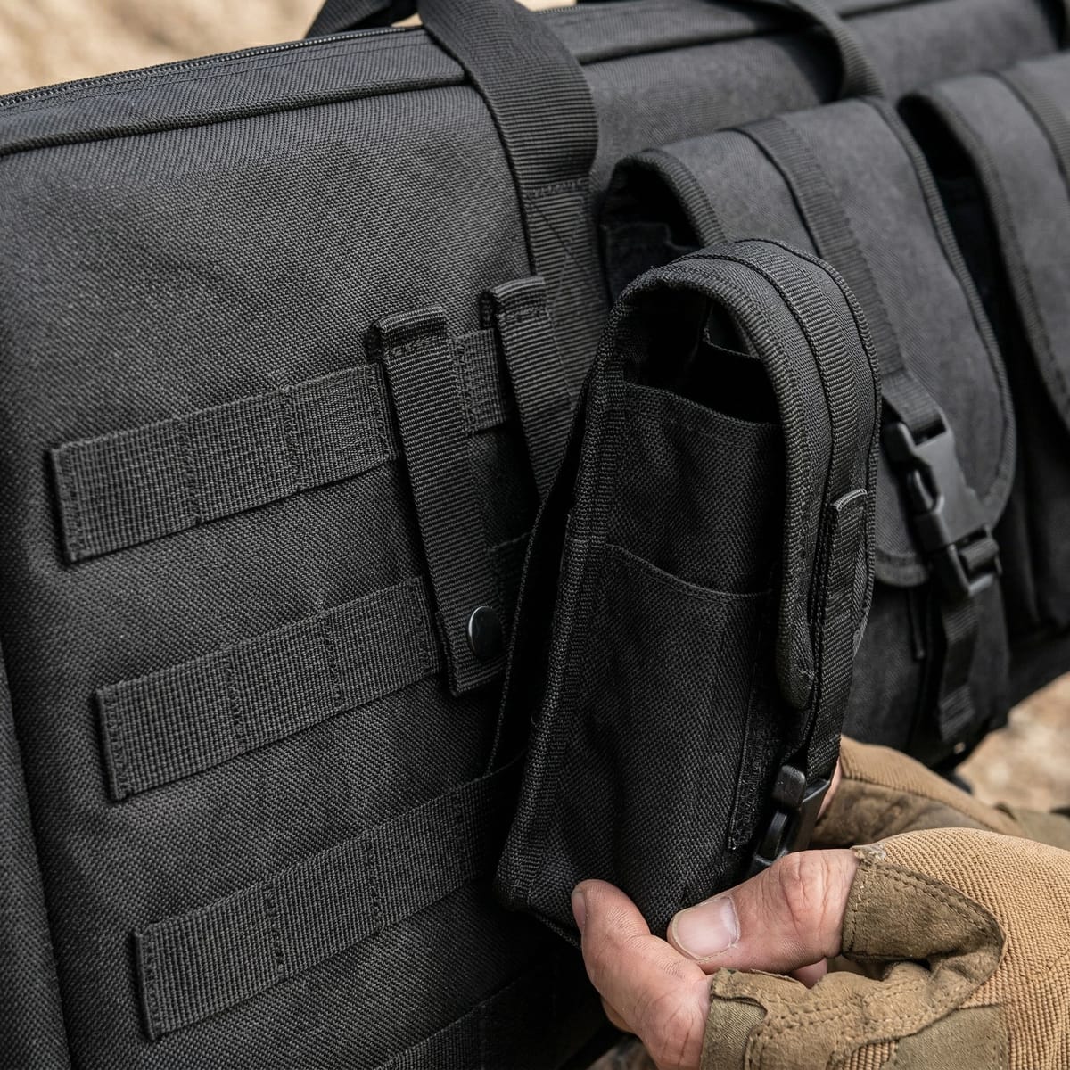 Geanta Dubla cu suport pentru arma/pusca  – 106 cm, Protectie EVA si Sistem Molle 6