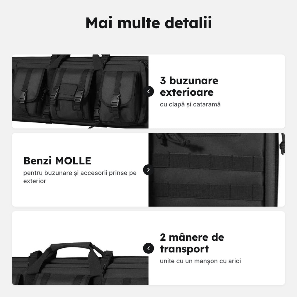 Geantă dublă pentru echipament lung – Mai multe detalii