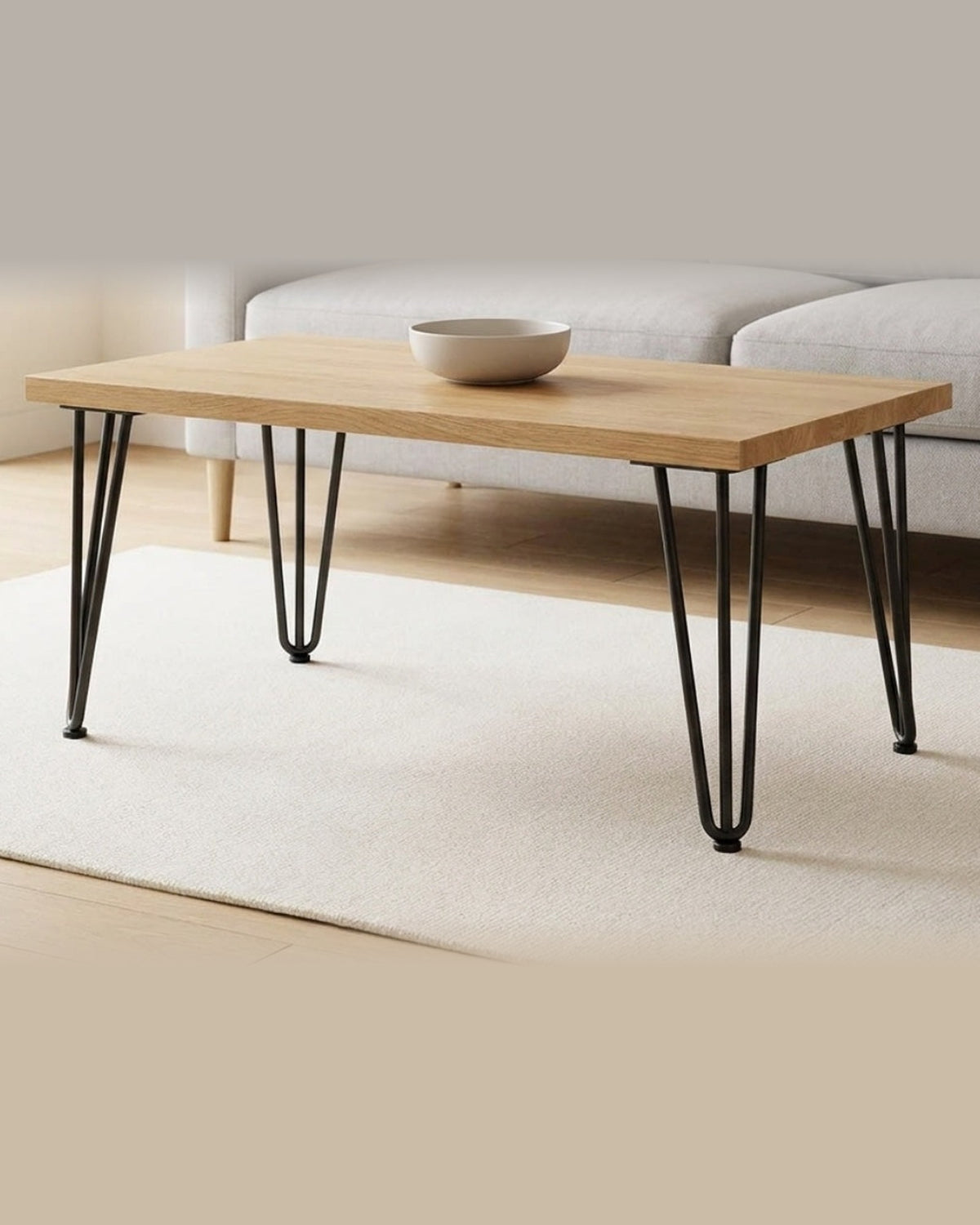 Măsuță de cafea cu cele 4 picioare hairpin negre de 40,6 cm