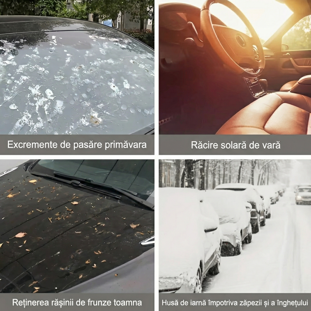 Patru situații în care se folosește husa pentru parbriz, primăvara până iarna