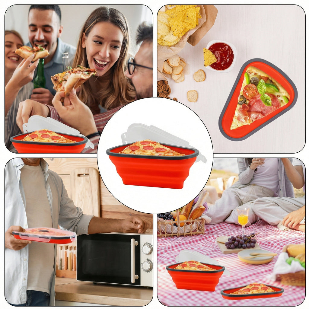 Colaj cu caserola pliabilă pentru pizza la masă, la picnic și la microunde