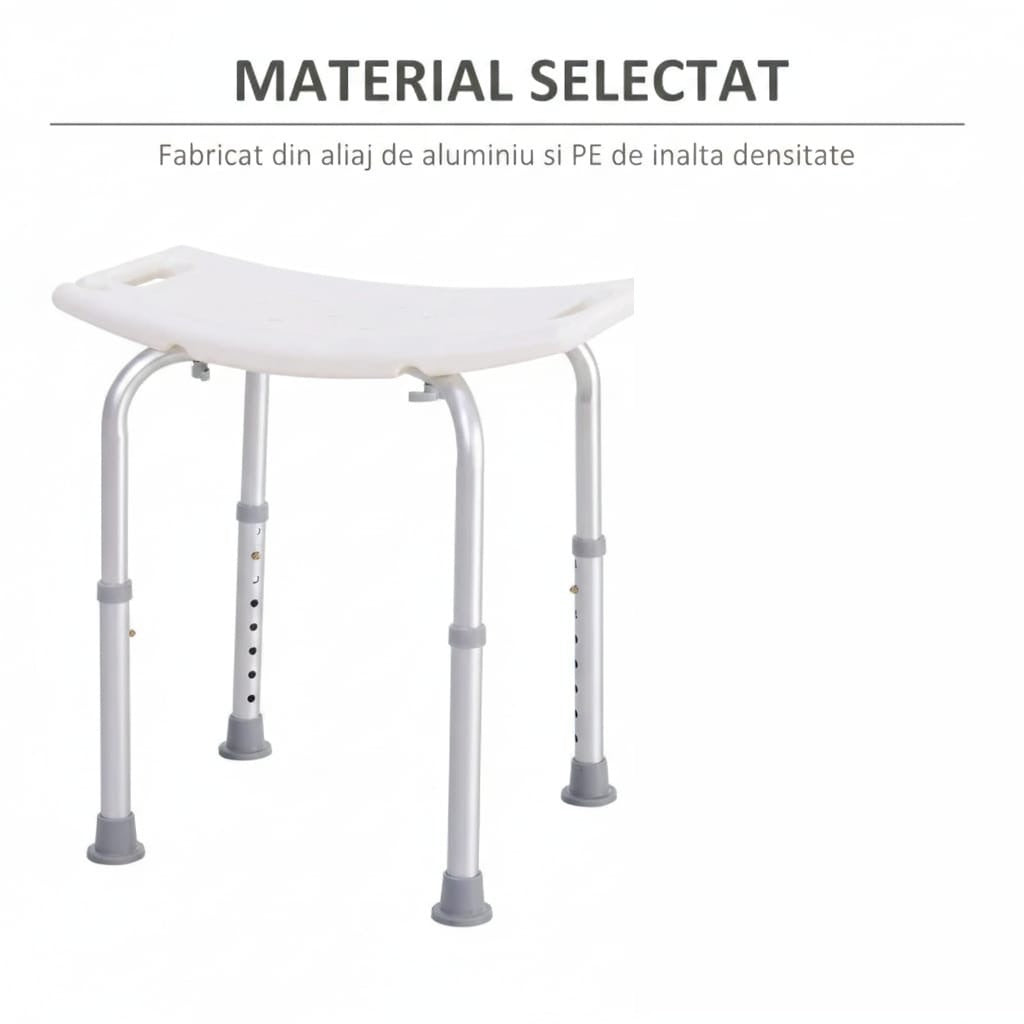 Scaun dus antialunecare reglabil 50x36x39.5–56.5 cm 3