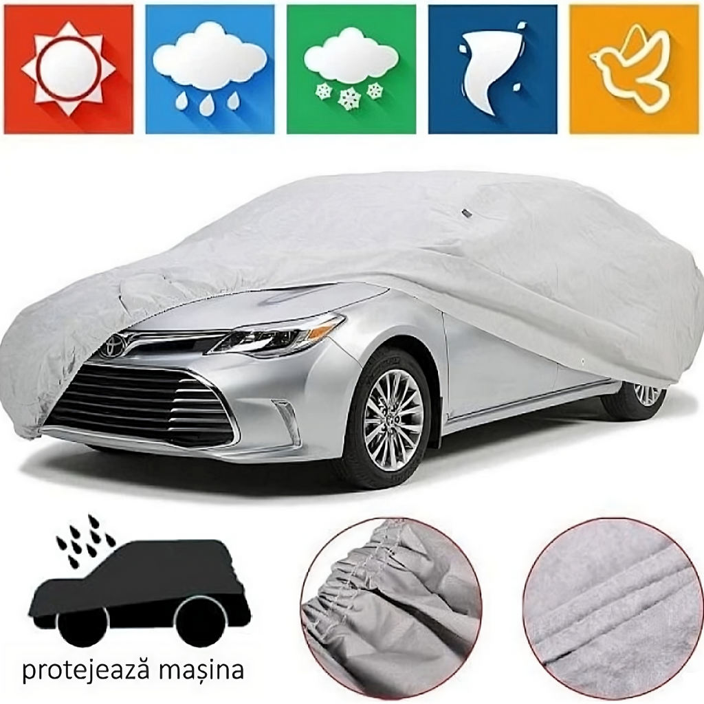 Prelată Auto Impermeabilă, Husă Protecție Mașină, Material PEVA Rezistent