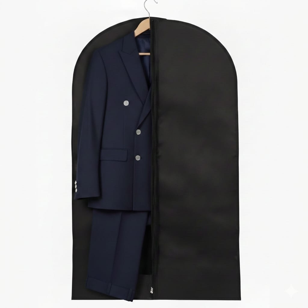Husa pentru haine pe umeras, impermeabila, pentru costume si rochii, protectie garderoba 1