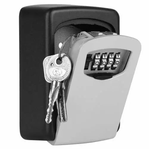 Seif metalic tip cutie de valori cu cheie si cod cifrat, dulap securizat pentru documente si bani