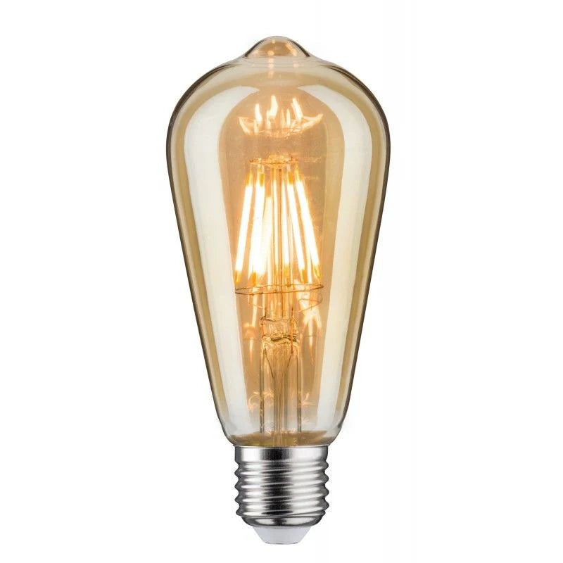 Bec LED E27 Vintage ST64 6W, lumina alb cald, filament decorativ pentru lampi retro