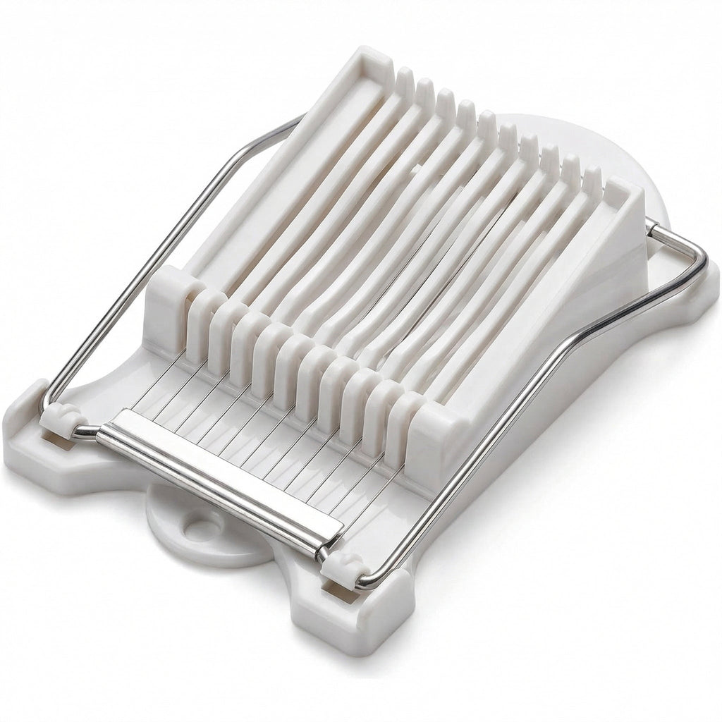 Feliator manual cu fire metalice, alb, pentru șuncă și brânză