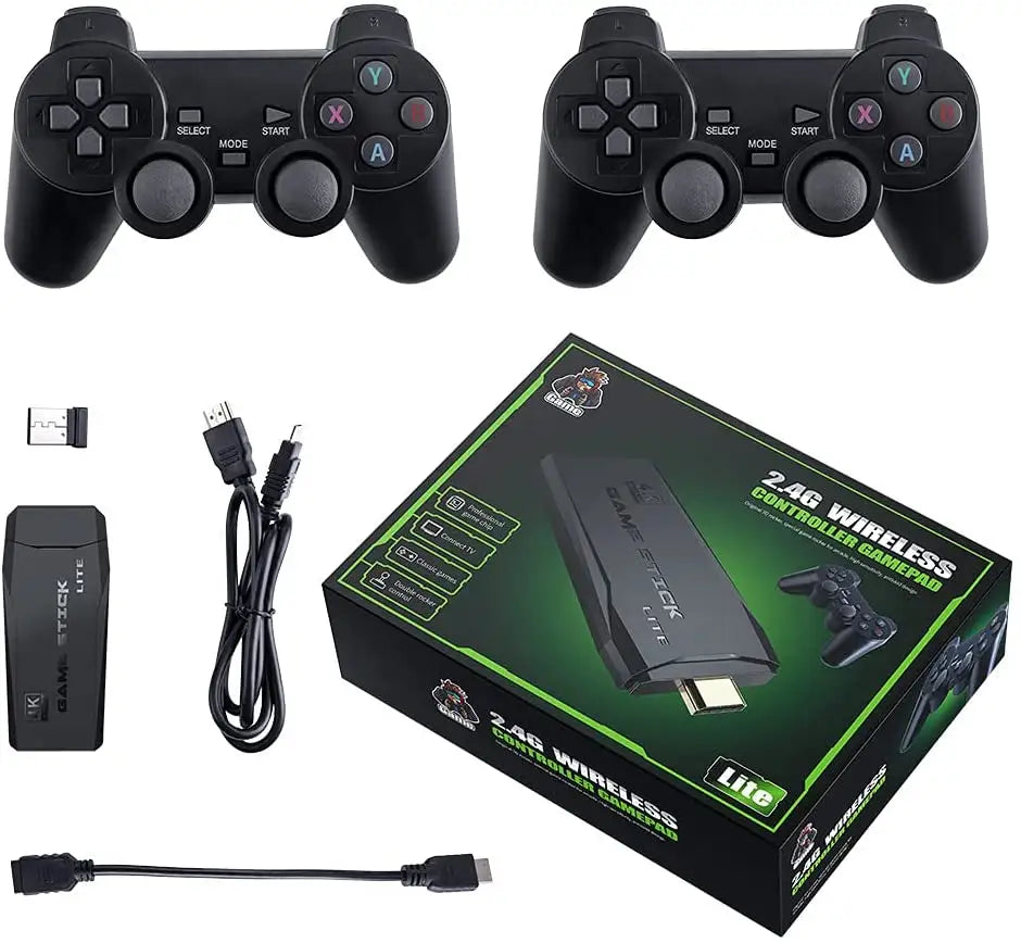 Consola mini jocuri retro Full HD, cu 2 controllere wireless 2,4G si iesire HDMI