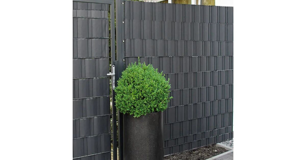 Panou gard intimitate gradina din PVC, 35 x 0.05 m, gri antracit, protectie vant si vizibilitate