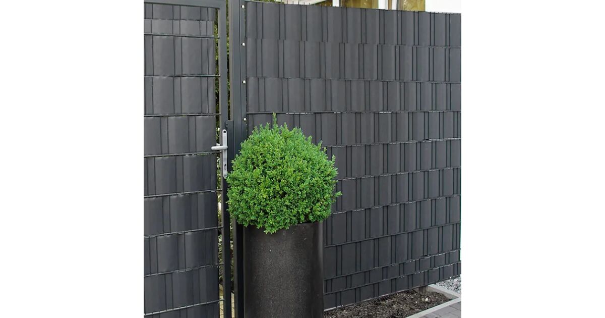 Panou gard intimitate gradina din PVC, 35 x 0.05 m, gri antracit, protectie vant si vizibilitate