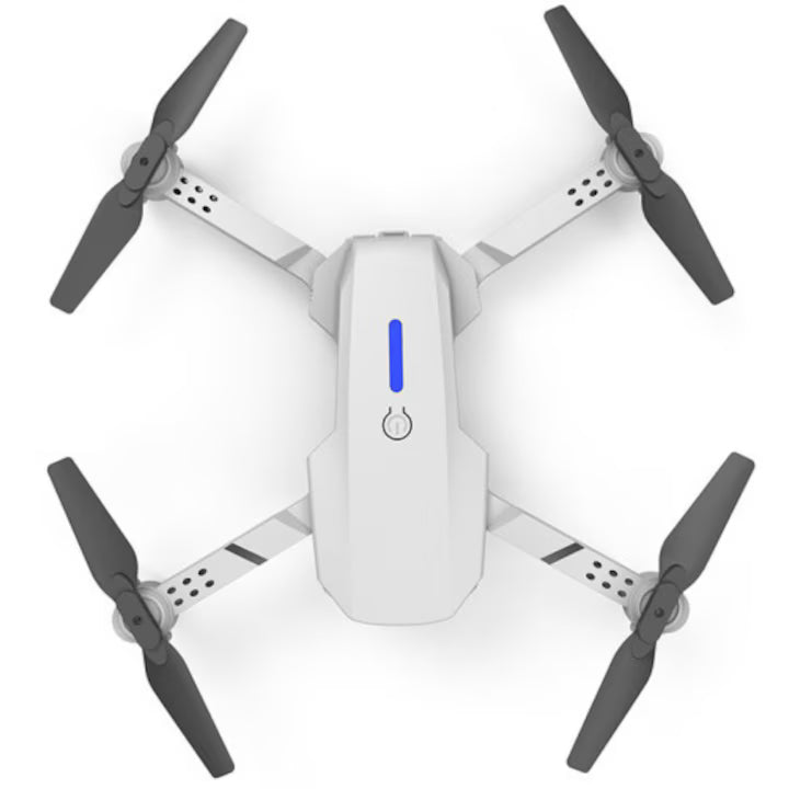 Drona cu 2 camere 4K, WiFi, brate pliabile si transmisie live pe telefon, model E88 Pro, gri