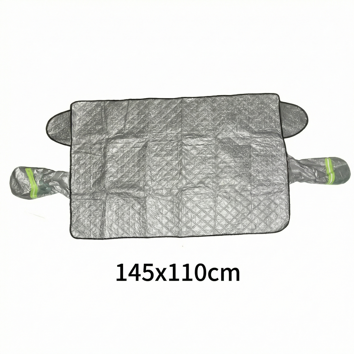 Husă pentru parbriz întinsă pe alb, cu buzunarele pentru oglinzi, 145 x 110 cm