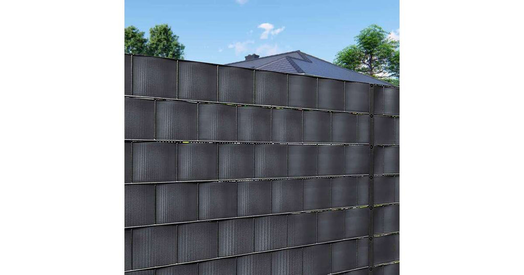 Panou gard intimitate gradina din PVC, 35 x 0.05 m, gri antracit, protectie vant si vizibilitate