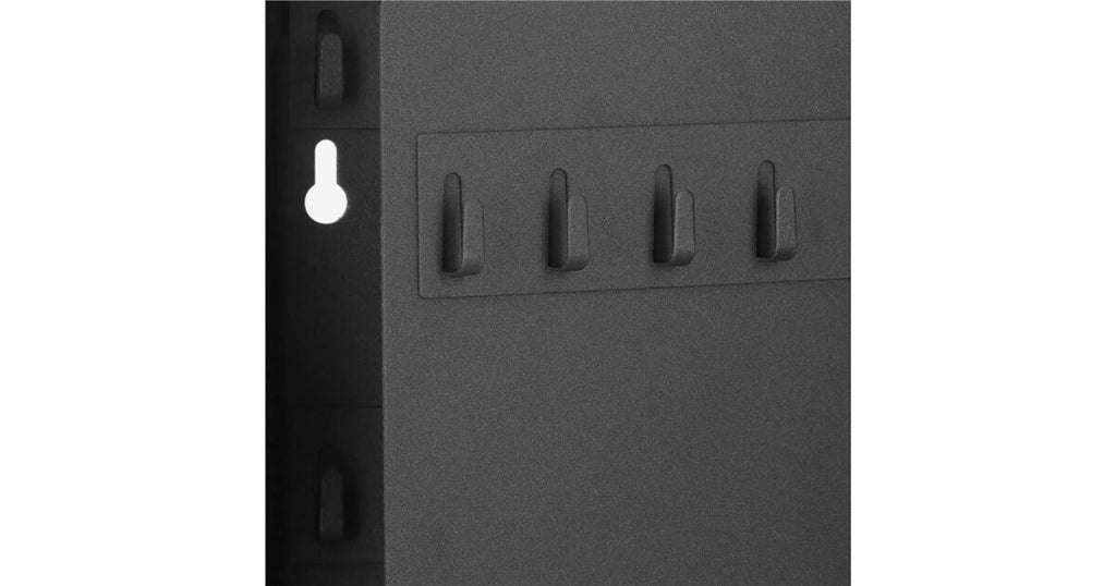 Cutie metalica din otel pentru 20 de chei, echipata cu suporturi, 20x16x7,5 cm, neagra