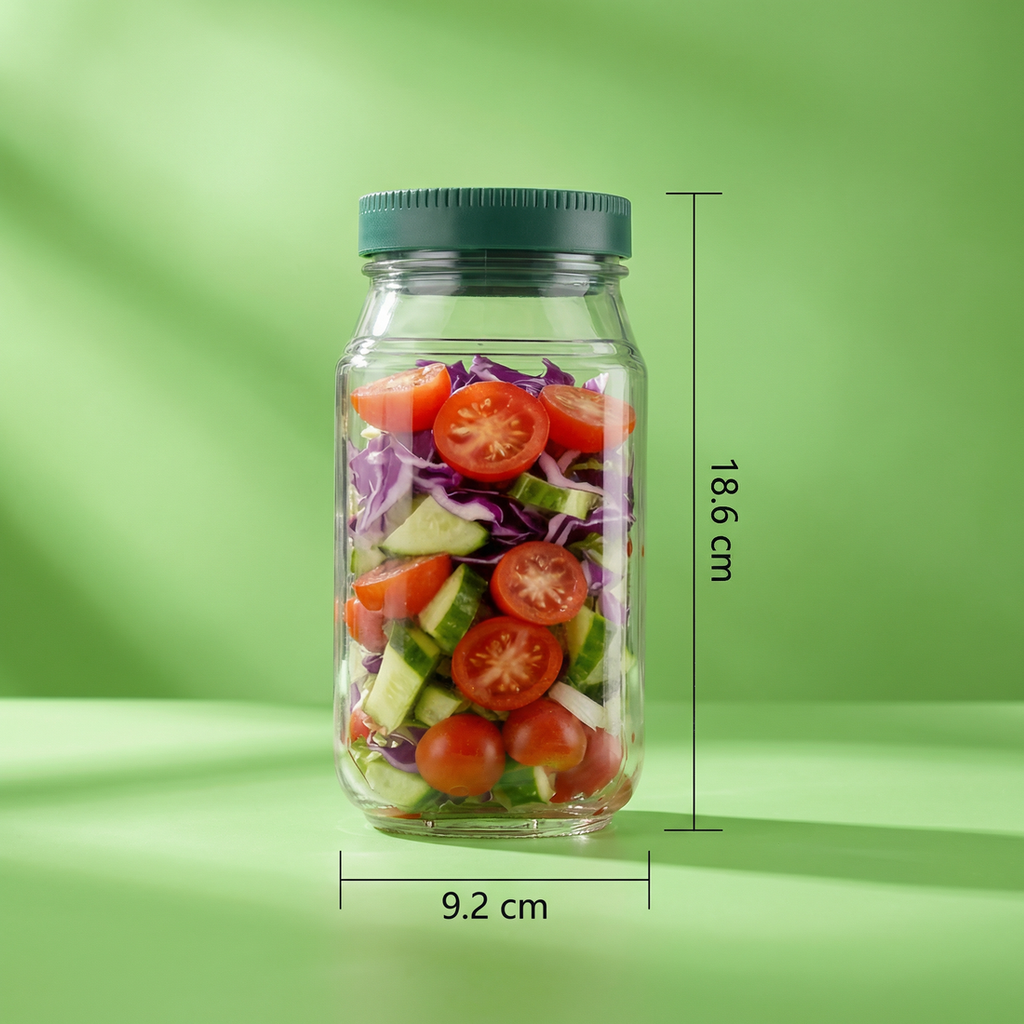 Borcan cu deschidere laterală, cu dimensiunile marcate: 18,6 cm înălțime și 9,2 cm lățime