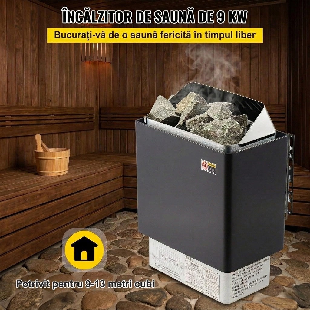 Incalzitor Electric pentru Sauna Uscata 9KW – Controler Extern, Inox 5