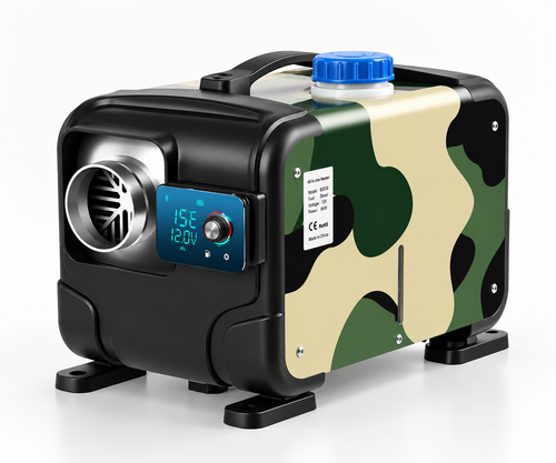 Încălzitor pe motorină 8 kW, 12 V / 24 V și adaptor 220 V, rezervor 5 L, telecomandă, Bluetooth, alarmă CO