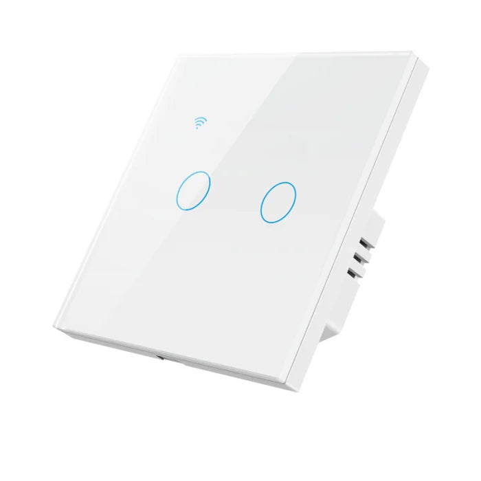 Întrerupător Dublu Smart, Touch, Sticlă, Compatibil Alexa
