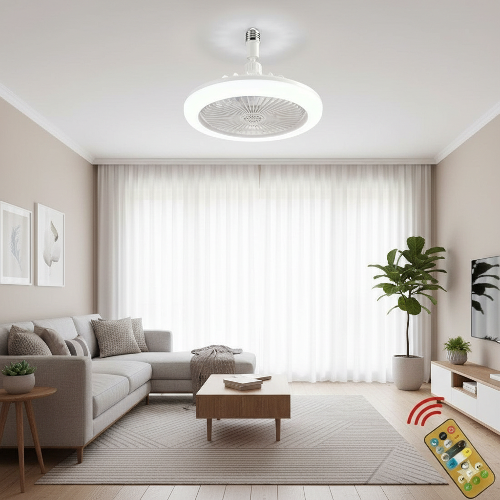Lampa LED tavan, cu ventilator si telecomanda, 30W 5