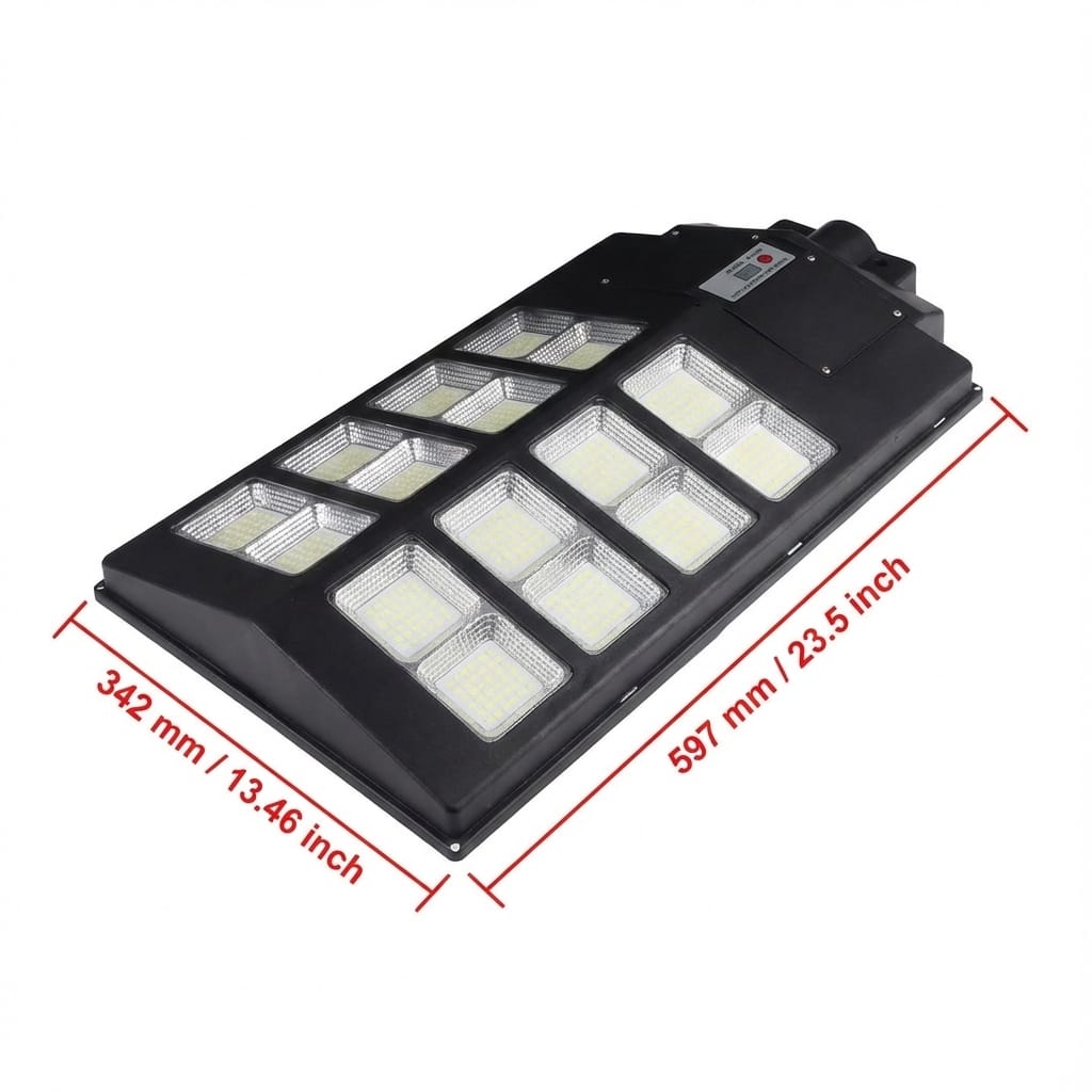 Lampa Solara 800W Dubla cu Senzor, LED Exterior, Suport Metalic si Telecomanda 2