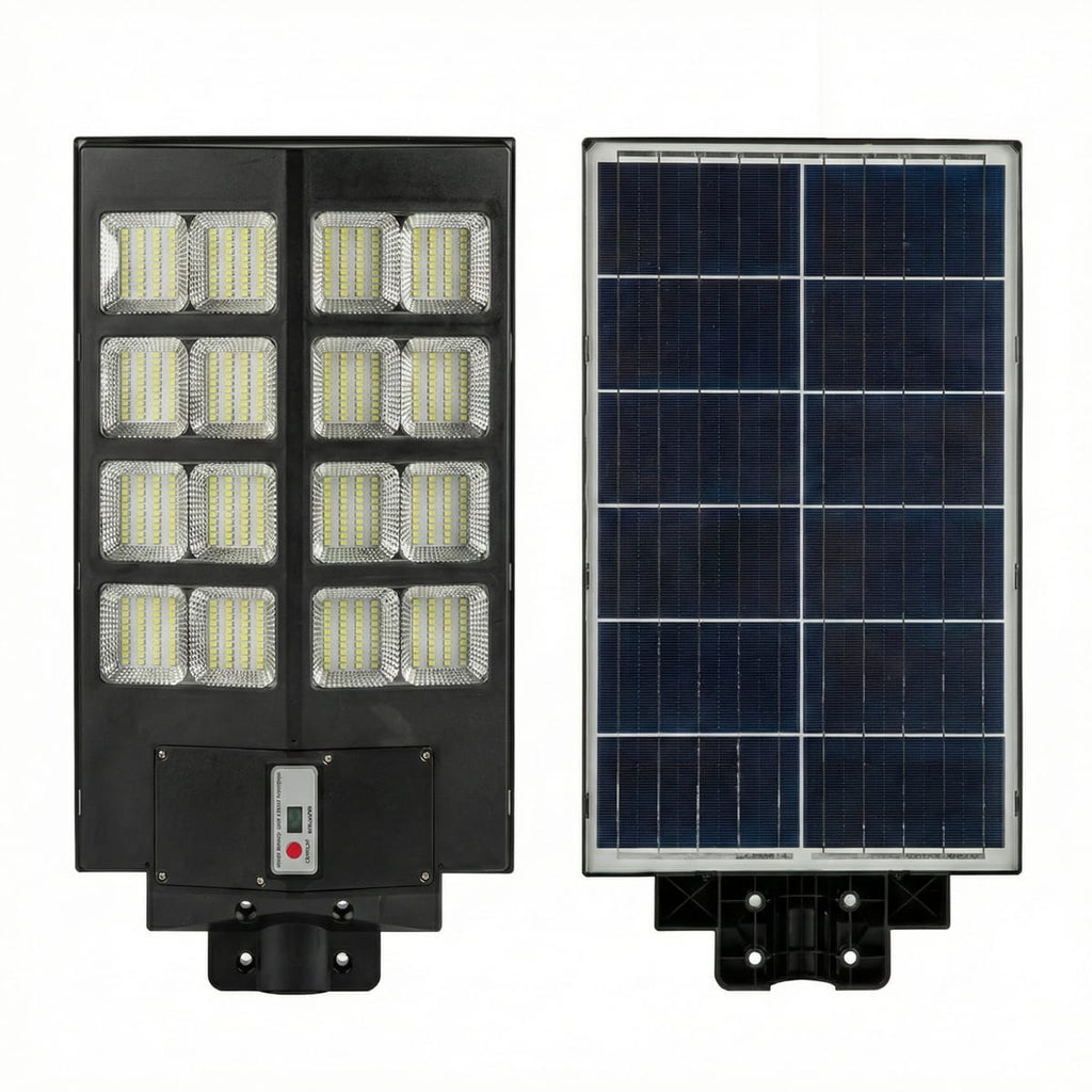 Lampa Solara 800W Dubla cu Senzor, LED Exterior, Suport Metalic si Telecomanda 3