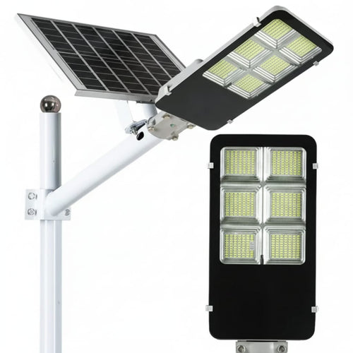 Lampa solara stradala 400W cu panou solar independent, pentru curte, alei si parcari 1
