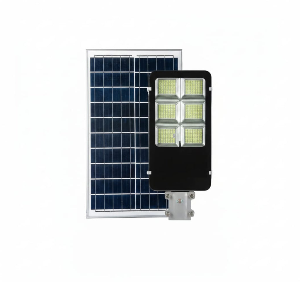 Lampa solara stradala 400W cu panou solar independent, pentru curte, alei si parcari 2