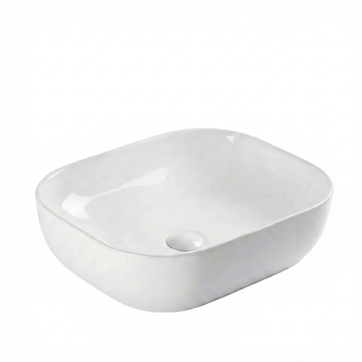 Lavoar Blat Delmar Slim, Ceramică Alb Lucios, Design Elegant și Subțire 3