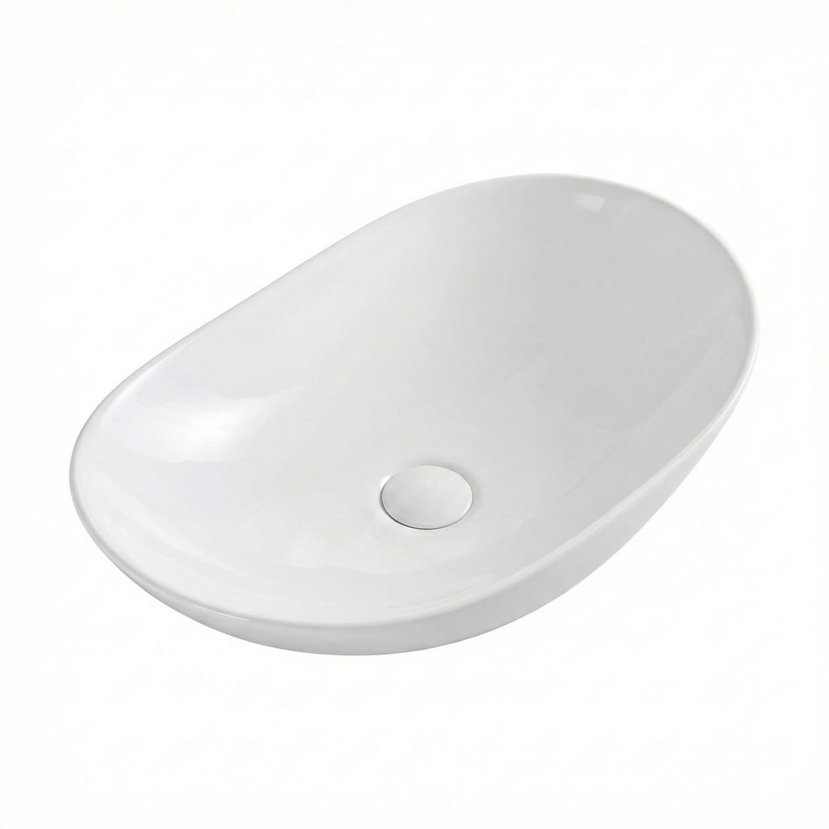 Lavoar compact pe blat, ceramică alb lucios, design modern și elegant 5