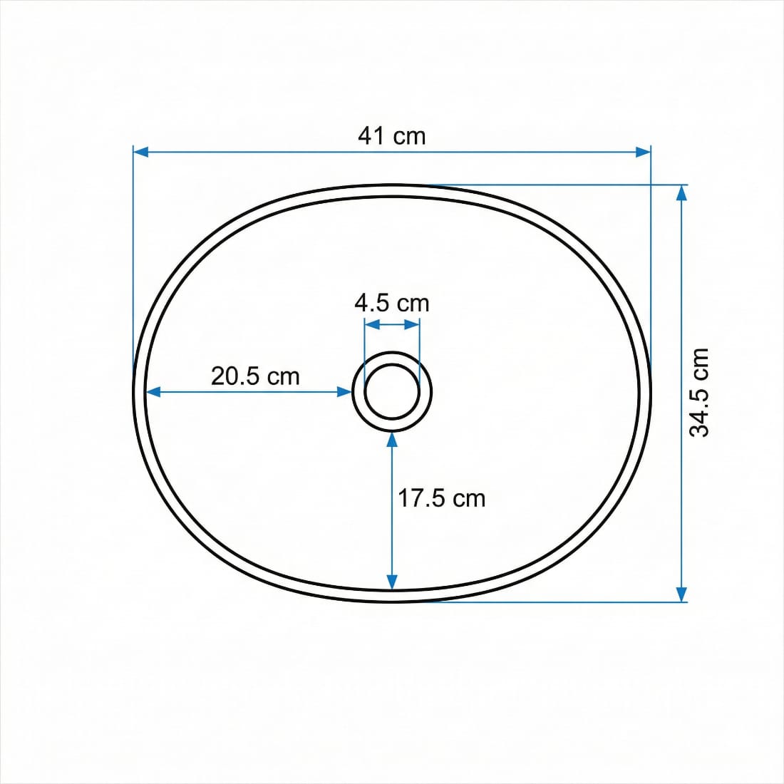 Lavoar pe blat Slim Edge alb lucios, 410x345x150 mm 4