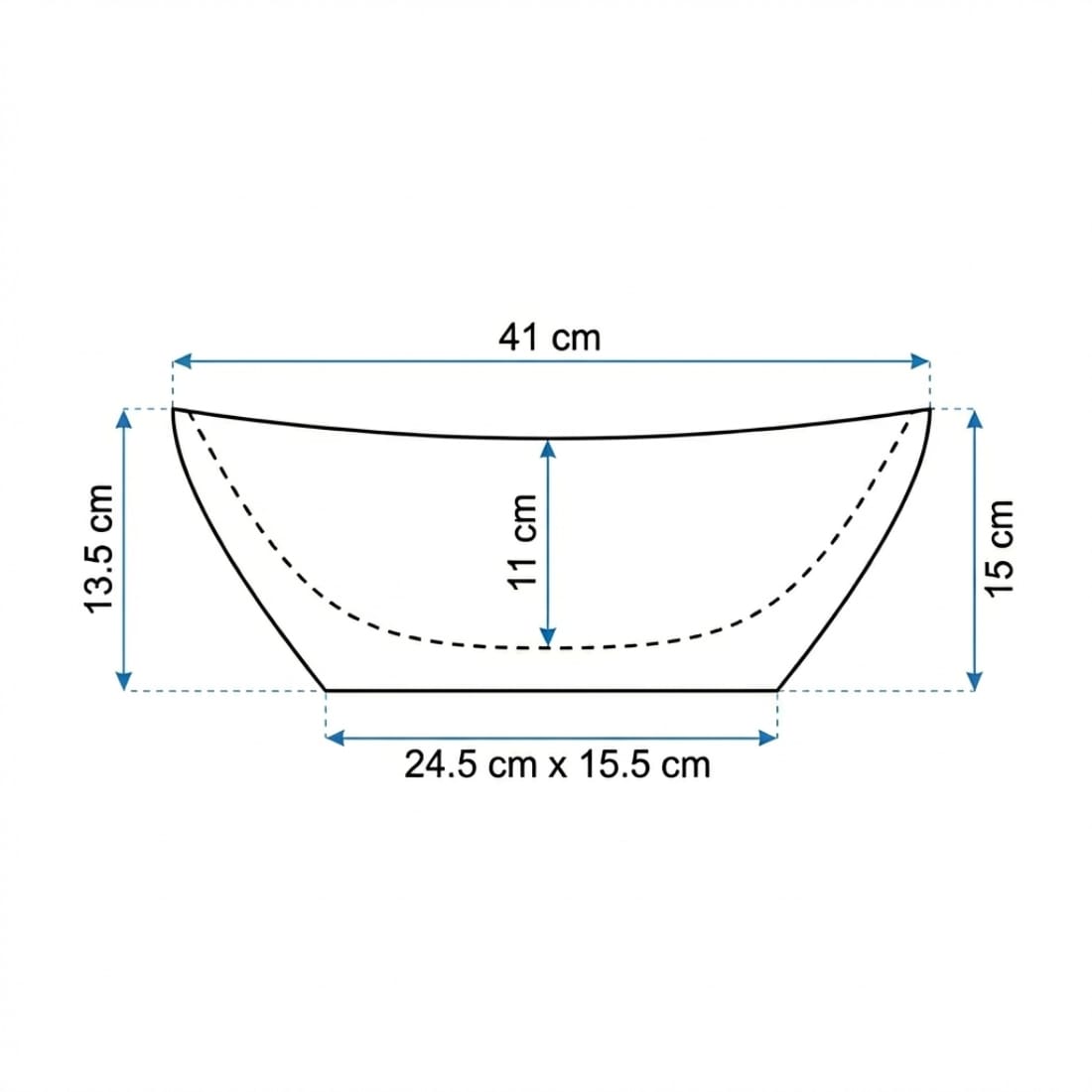 Lavoar pe blat Slim Edge alb lucios, 410x345x150 mm 5