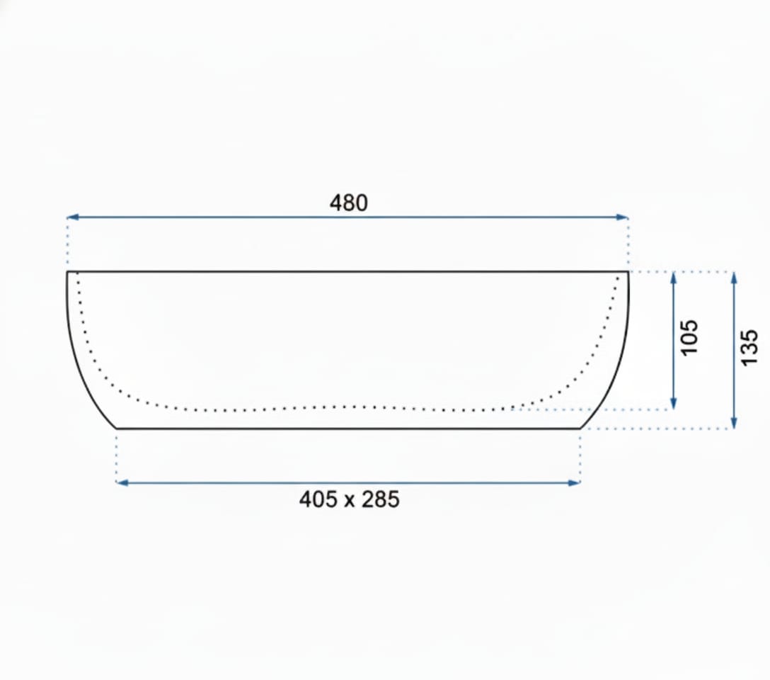 Lavoar pentru blat Amelia dreptunghiular, 480x450 mm 4