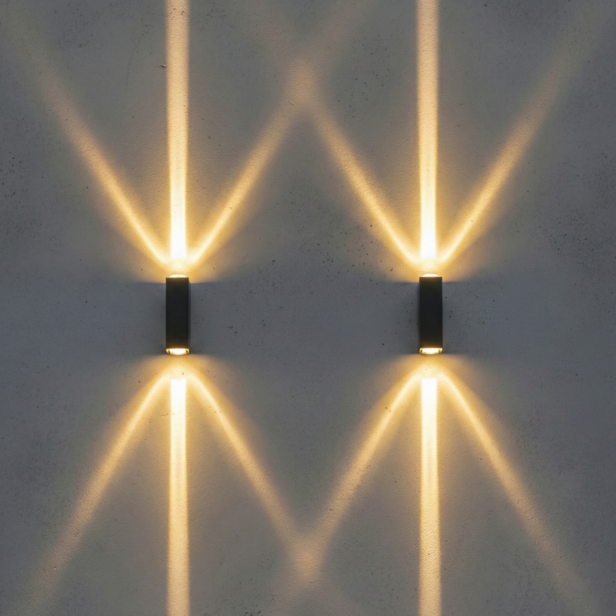 Set 2x aplica LED exterior, 3W neagra, alb cald, pentru perete fatada si terasa