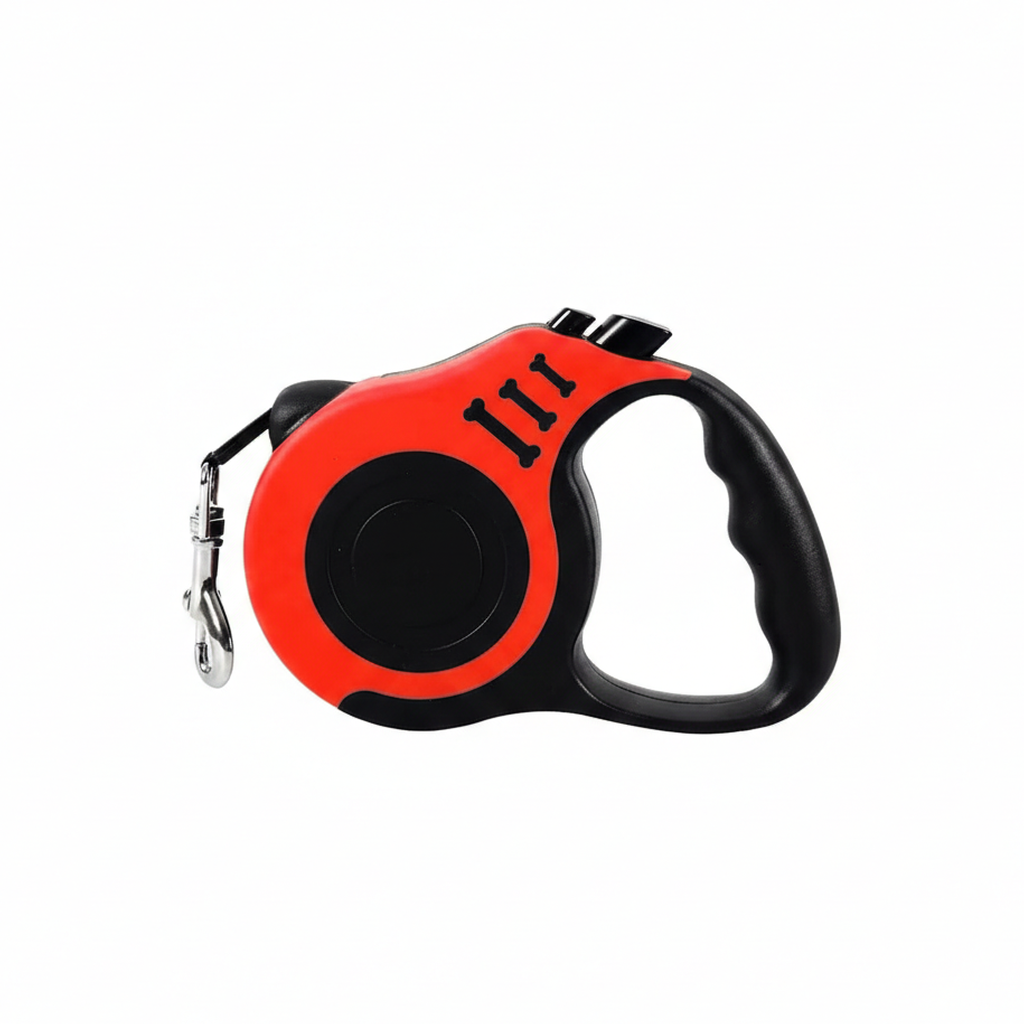 Lesa caine, retractabila cu mecanism automat pentru plimbari sigure, varianta 5 m, potrivita si pentru alte animale